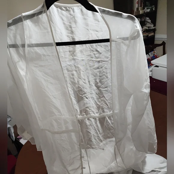 NWOT ... White Sheer Long Sleeve Cover-Up - Picture 3 of 8